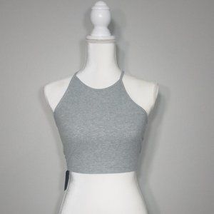 Grey Strappy Crop Top- Medium/Large- New w/ Tag